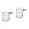 Sterling Silver Created Opal Post Earrings
