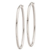 Sterling Silver Rhodium-plated 2mm Oval Hoop Earrings