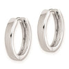 Sterling Silver Rhodium Polished Hinged Hoop Earrings 14mm