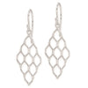 Sterling Silver Rhodium Plated Honeycomb Dangle Earrings