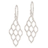 Sterling Silver Rhodium Plated Honeycomb Dangle Earrings