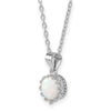 Sterling Silver Rhodium-plated Polished Created Opal Necklace w/ 18 chain + extender
