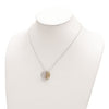 Sterling Silver and Gold-tone Polished Sun and Moon Necklace w/ 18 chain + extender
