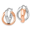 Leslies Sterling Silver Rose Gold-plated Double Hoop Earrings