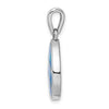 Sterling Silver Rhodium-plated Created Opal Inlay Teardrop Pendant w/ 18 chain + extender