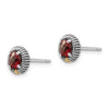 Shey Couture Sterling Silver with 14K Accent Antiqued Round Checkerboard Garnet Post Earrings