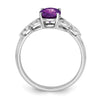 Oval Amethyst And Diamond Ring