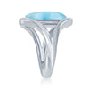 Sterling Silver Oval Larimar with Open Sides Ring