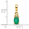 14k Emerald and Diamond Pendant w/ 18 chain