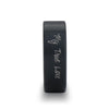 Handwritten Engraved Flat Pipe Cut Black Tungsten Ring