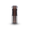 SCOTIA Beveled Titanium Ring with Black Walnut Wood Inlay