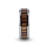 ZINGANA Titanium Ring with Beveled Edges and Zebra Wood Inlay