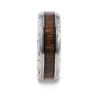 ROSENTRA Rosewood Inlay with Intricate Edges Titanium Ring