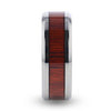 NORRO Titanium Beveled Edges Padauk Wood Inlaid Band