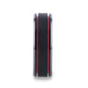 OLIS Wire Black Tungsten Band With Double Red Stripe