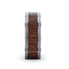 MOCHA Koa Wood Titanium Ring With Polished Milgrain Edges