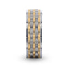 MONTROSE Wavy Gold And Gunmetal Pattern Titanium Band