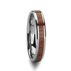 KODIAK Tungsten Wedding Band with Bevels and Rosewood Inlay