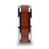 NARRA Tungsten Wood Ring with Bevels and Padauk Wood Inlay