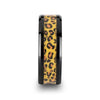 NAMIBIA Black Ceramic Band with Cheetah Print Animal Design