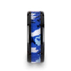 RECOIL Black Ceramic Ring with Blue and White Camouflage