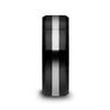 PHOENIX Black Ceramic Ring with Edges and Tungsten Inlay