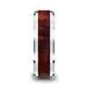 AUBURN Red Wood Inlaid Tungsten Carbide Ring with Bevels