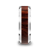KEVAZ Bubinga Wood Inlaid Tungsten Carbide Ring with Bevels